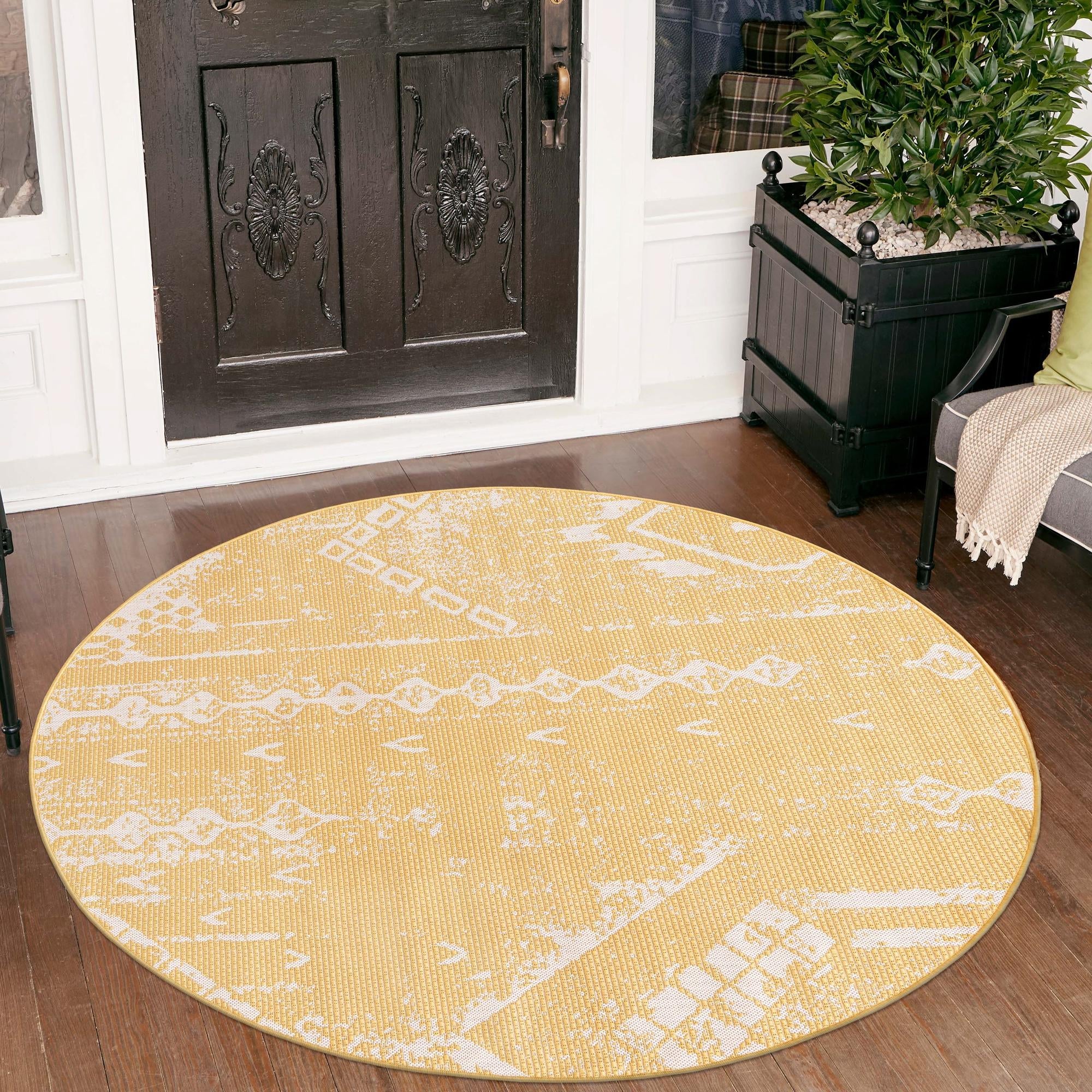 Desert Nomad Terrace Collection Area Rug - Sahara (Yellow)