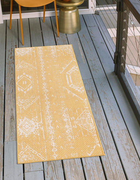 Desert Nomad Terrace Collection Area Rug - Sahara (Yellow)