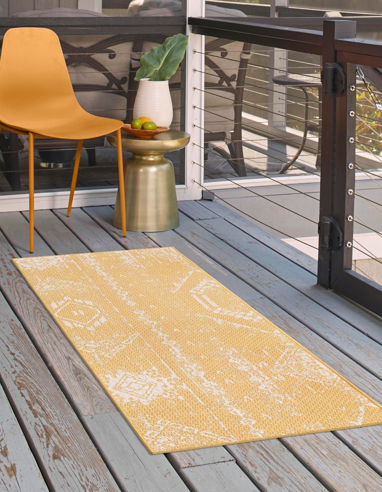 Desert Nomad Terrace Collection Area Rug - Sahara (Yellow)