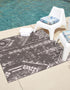 Desert Nomad Terrace Collection Area Rug - Sahara (Charcoal Gray)