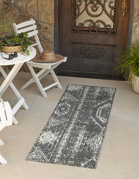 Desert Nomad Terrace Collection Area Rug - Sahara (Charcoal Gray)