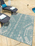 Desert Nomad Terrace Collection Area Rug - Sahara (Light Aqua)