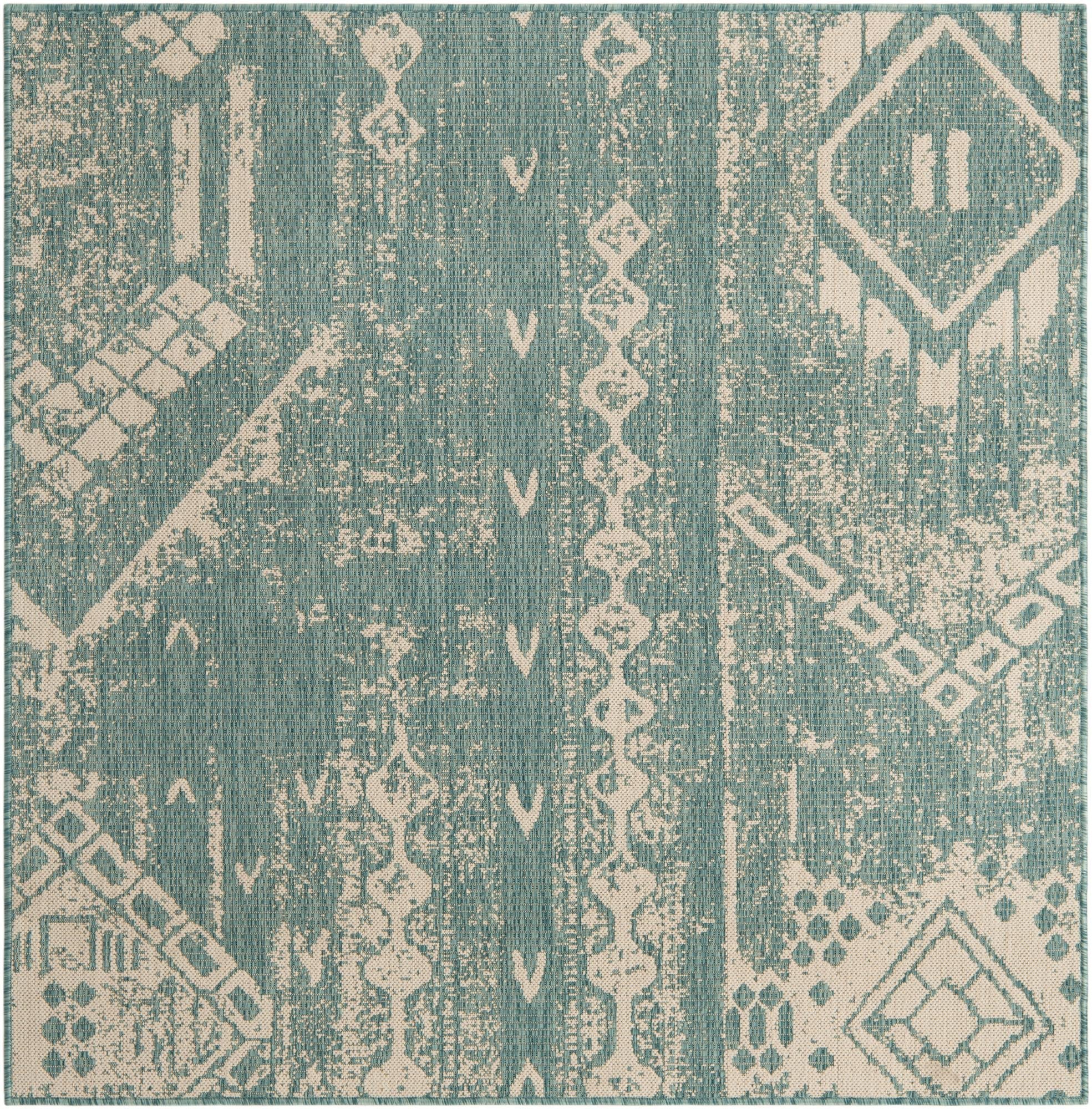 Desert Nomad Terrace Collection Area Rug - Sahara (Light Aqua)