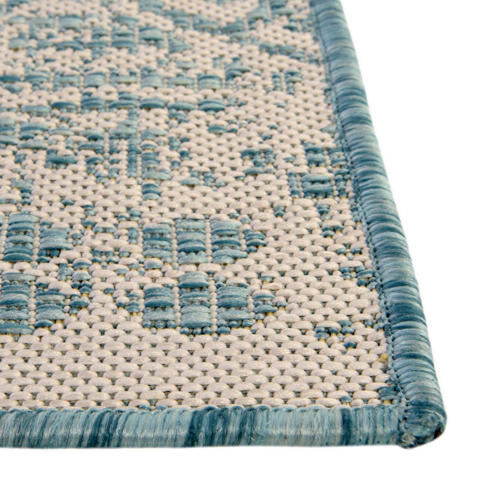 Desert Nomad Terrace Collection Area Rug - Sahara (Light Aqua)