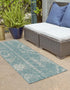 Desert Nomad Terrace Collection Area Rug - Sahara (Light Aqua)