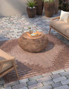 Urban Terrace Collection Area Rug -  Chelsea (Brown) Square Brown  lifestyle 2