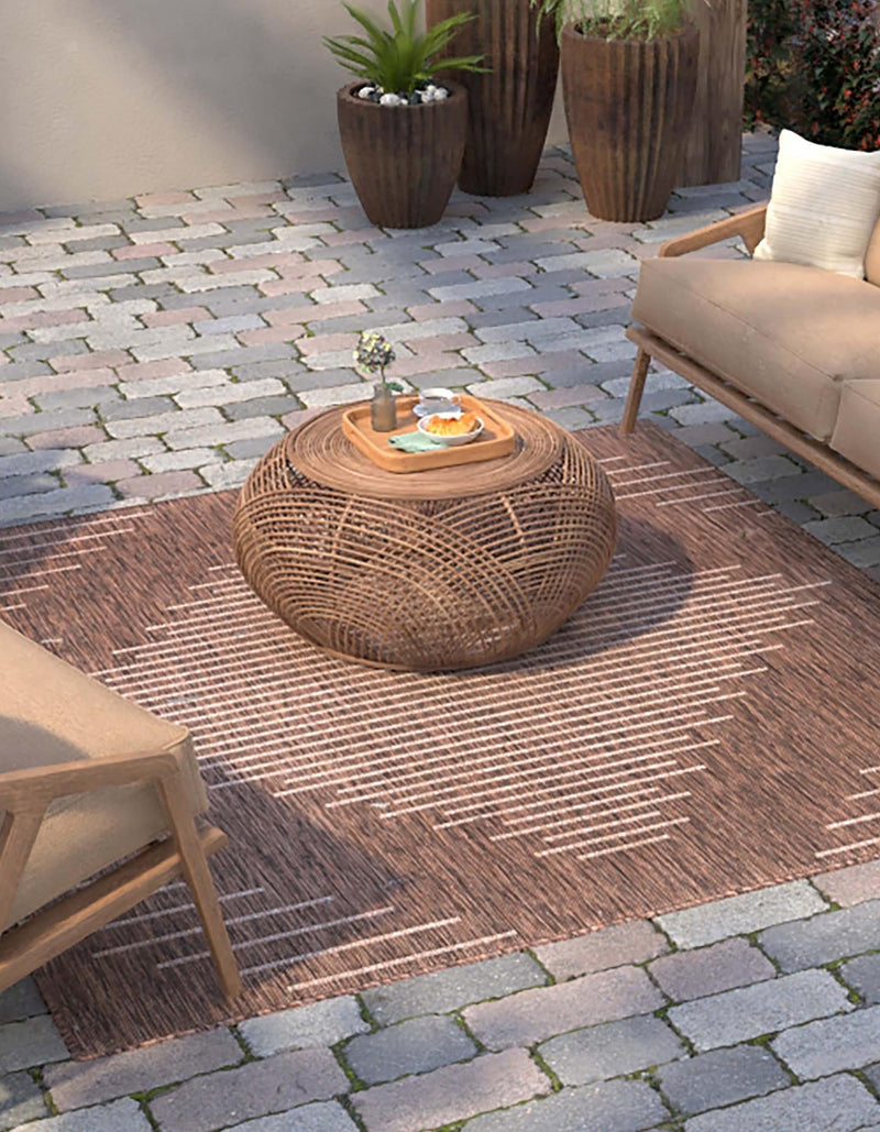 Urban Terrace Collection Area Rug -  Chelsea (Brown) Square Brown  lifestyle 2