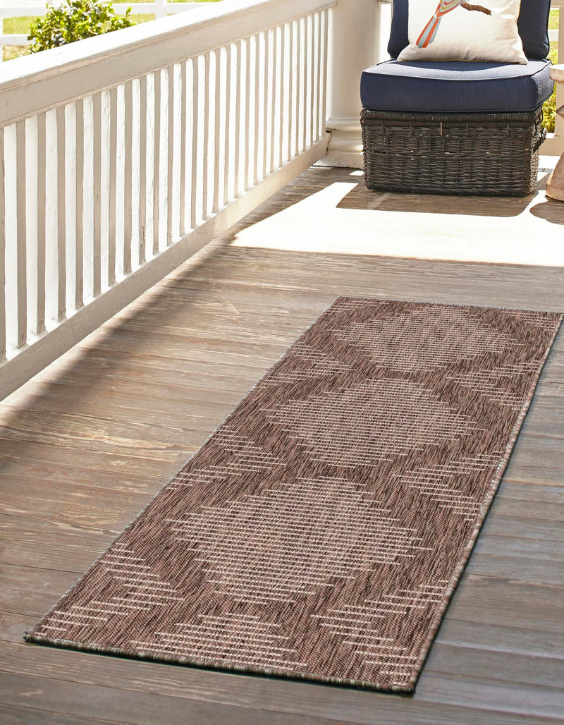 Urban Terrace Collection Area Rug -  Chelsea (Brown) Runner Brown  lifestyle 2