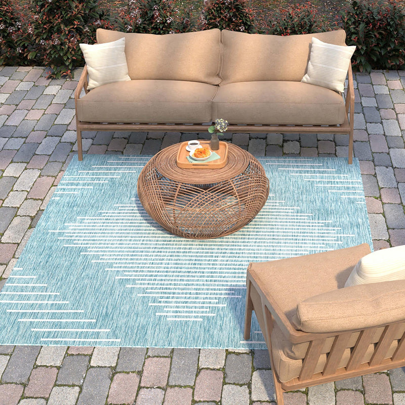 Urban Terrace Collection Area Rug -  Chelsea (Light Aqua) Square Light Aqua  lifestyle 13