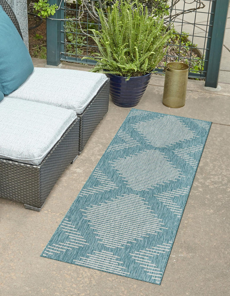 Urban Terrace Collection Area Rug -  Chelsea (Light Aqua) Runner Light Aqua  lifestyle 0