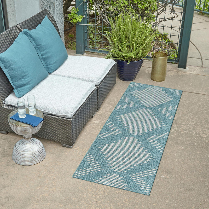 Urban Terrace Collection Area Rug -  Chelsea (Light Aqua) Runner Light Aqua  lifestyle 13