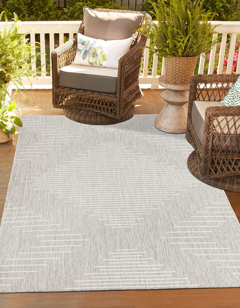 Urban Terrace Collection Area Rug -  Chelsea (Gray) Rectangle Gray  lifestyle 0