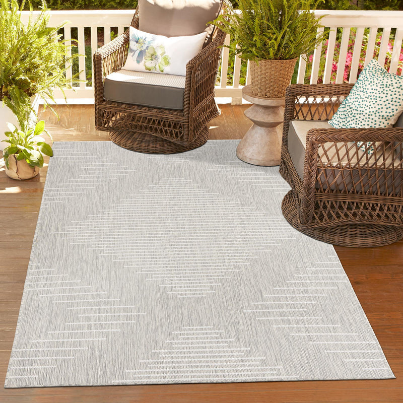 Urban Terrace Collection Area Rug -  Chelsea (Gray) Rectangle Gray  lifestyle 13