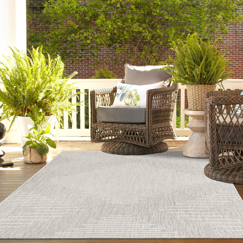 Urban Terrace Collection Area Rug -  Chelsea (Gray) Rectangle Gray  lifestyle 14