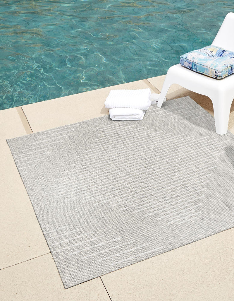 Urban Terrace Collection Area Rug -  Chelsea (Gray) Square Gray  lifestyle 10