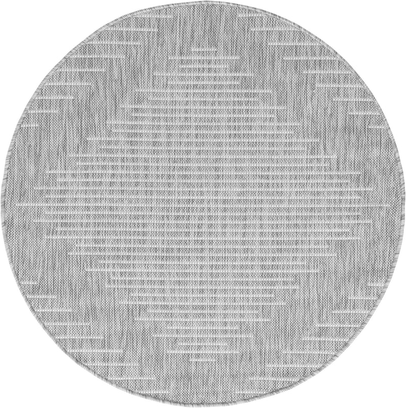 Urban Terrace Collection Area Rug -  Chelsea (Gray) Round Gray Main