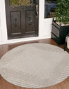 Urban Terrace Collection Area Rug -  Chelsea (Gray) Round Gray  lifestyle 11