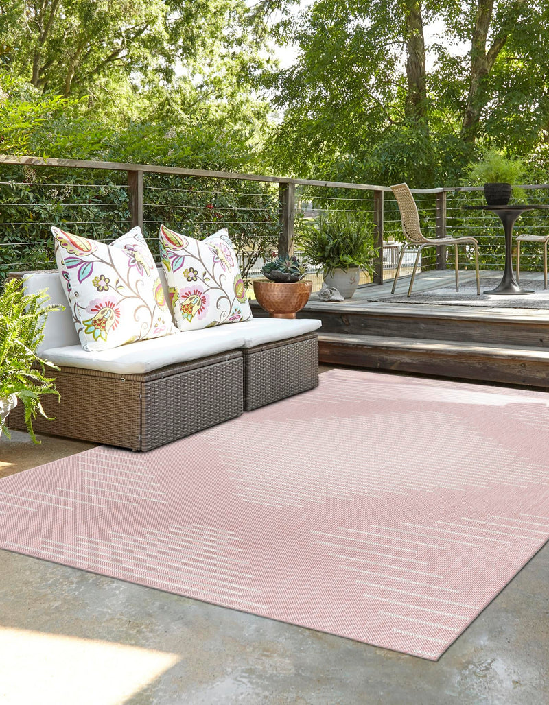 Urban Terrace Collection Area Rug -  Chelsea (Pink) Rectangle Pink  lifestyle 5