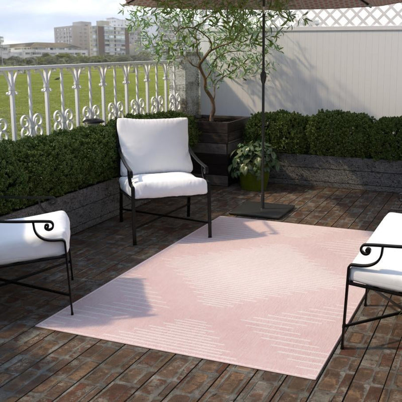 Urban Terrace Collection Area Rug -  Chelsea (Pink) Rectangle Pink  lifestyle 23