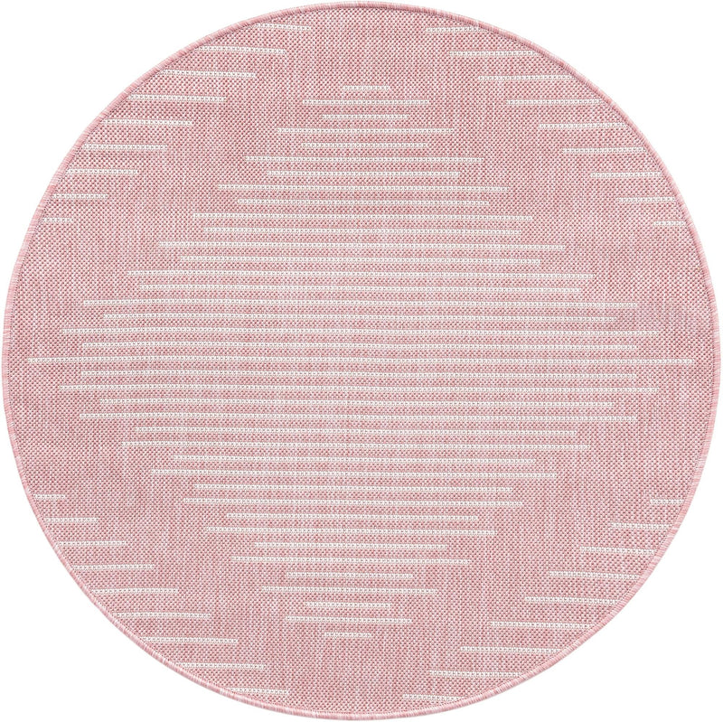 Urban Terrace Collection Area Rug -  Chelsea (Pink) Round Pink Main