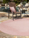 Urban Terrace Collection Area Rug -  Chelsea (Pink) Round Pink  lifestyle 3