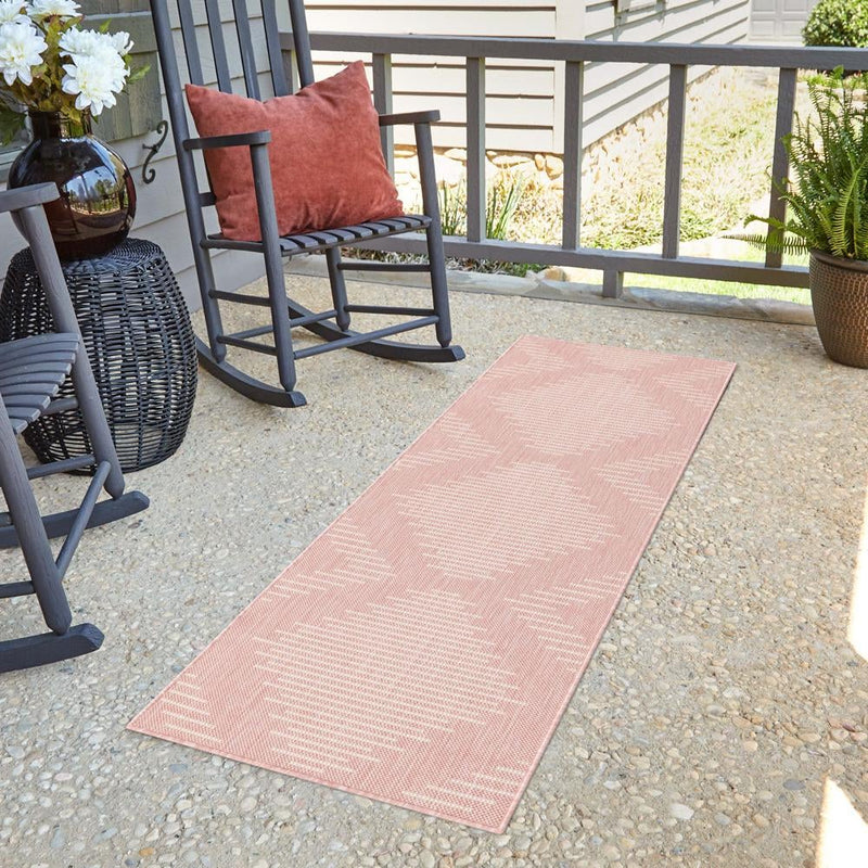 Urban Terrace Collection Area Rug -  Chelsea (Pink) Runner Pink  lifestyle 14