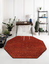 Plush Oasis Collection Area Rug - Serenity (Terracotta) Octagon Terracotta  lifestyle 3