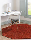 Plush Oasis Collection Area Rug - Serenity (Terracotta) Octagon Terracotta  lifestyle 5