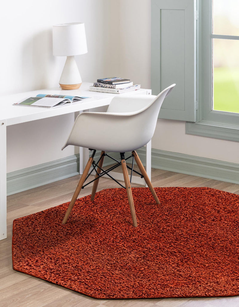 Plush Oasis Collection Area Rug - Serenity (Terracotta) Octagon Terracotta  lifestyle 5