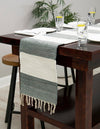 Tassel Trail Collection Area Rug - Pathway (Gray) Table Runner Gray  lifestyle 28