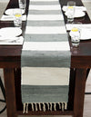 Tassel Trail Collection Area Rug - Pathway (Gray) Table Runner Gray  lifestyle 32