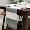 Tassel Trail Collection Area Rug - Pathway (Gray) Table Runner Gray  lifestyle 81