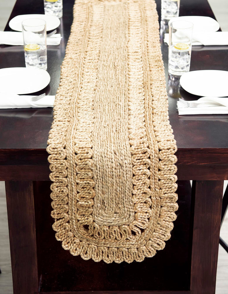 Woven Seaside Jute Collection Area Rug - Seaside Table Runner Natural  lifestyle 7