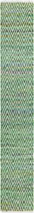 Zigzag Marina Collection Area Rug - HarborStripes Table Runner Green  lifestyle 60