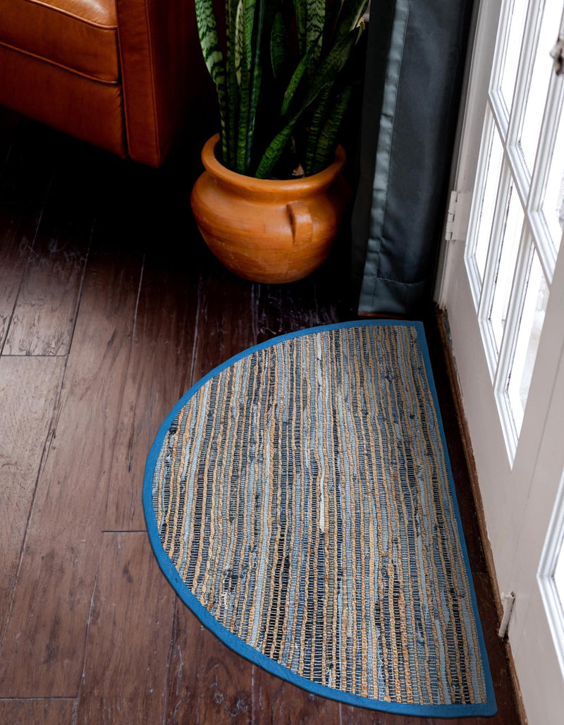 Coastal Boho Jute Collection Area Rug - Capri Hearth Blue  lifestyle 81