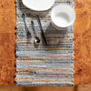 Coastal Boho Jute Collection Area Rug - Capri Table Runner Blue  lifestyle 160