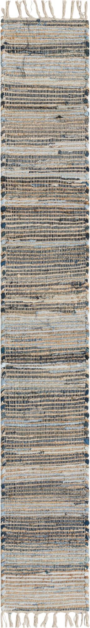 Coastal Boho Jute Collection Area Rug - Capri Table Runner Blue  lifestyle 44