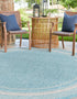 Terrace Fringe Collection Area Rug - Veranda (Aquamarine)