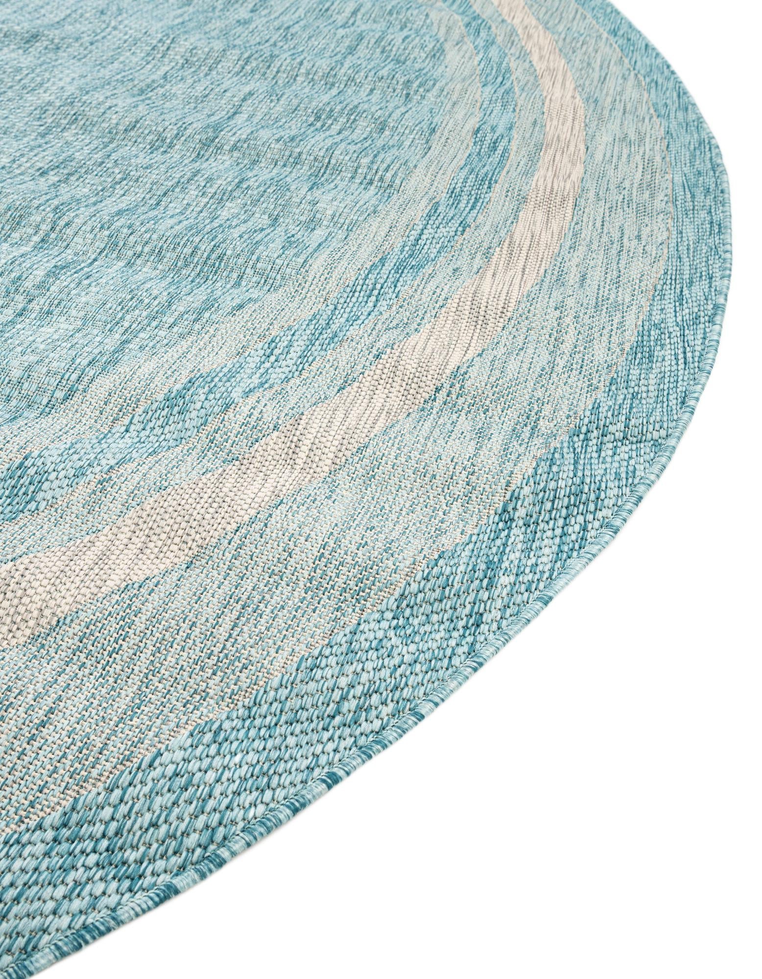 Terrace Fringe Collection Area Rug - Veranda (Aquamarine)