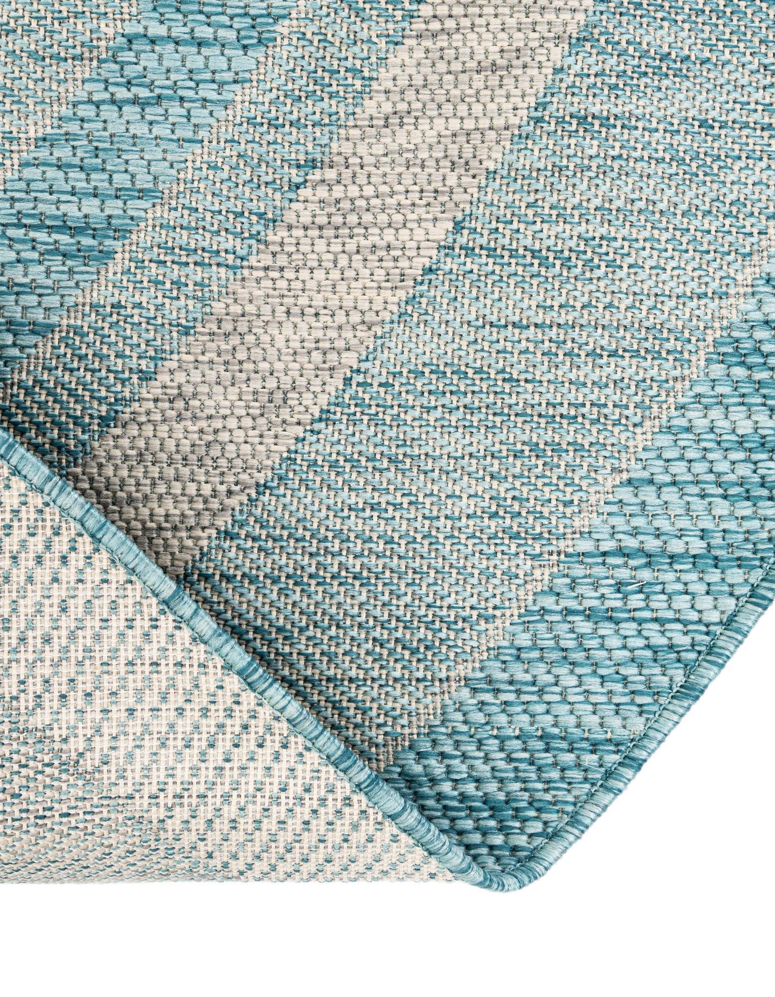 Terrace Fringe Collection Area Rug - Veranda (Aquamarine)