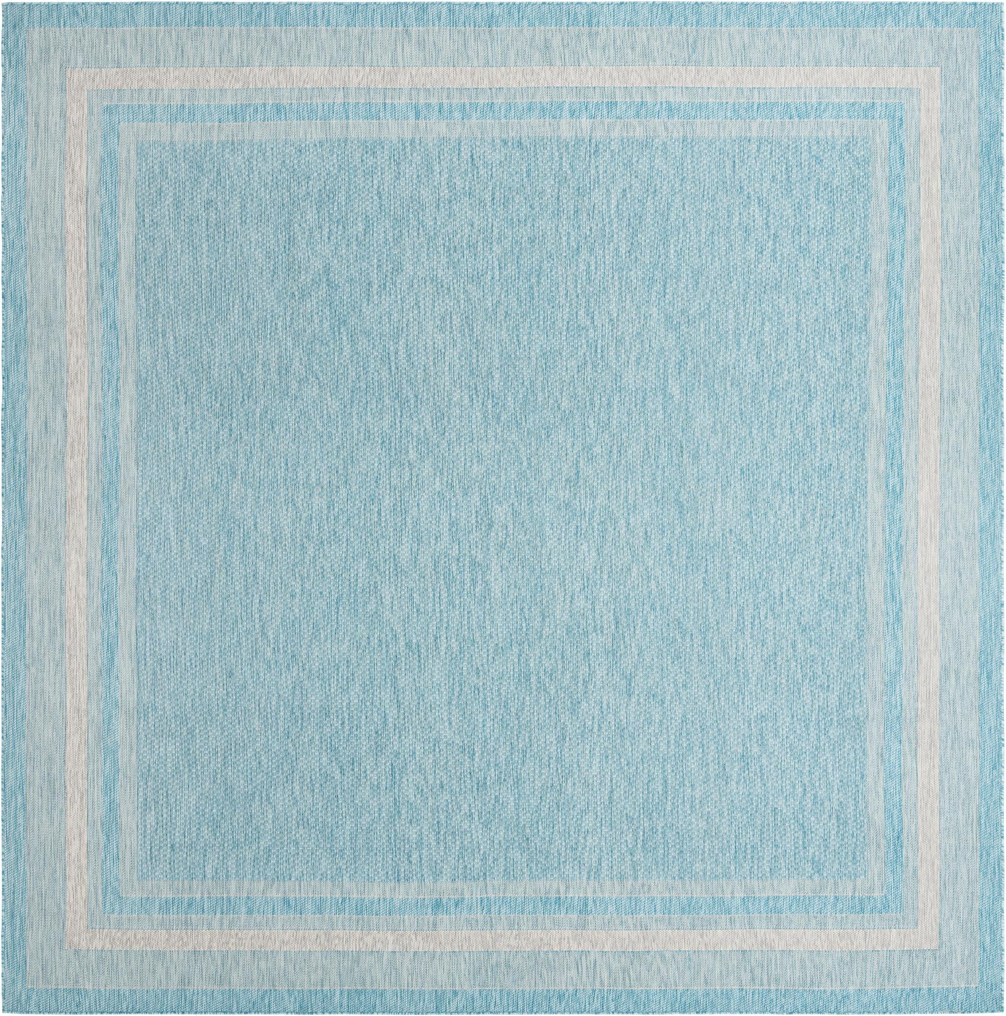 Terrace Fringe Collection Area Rug - Veranda (Aquamarine)