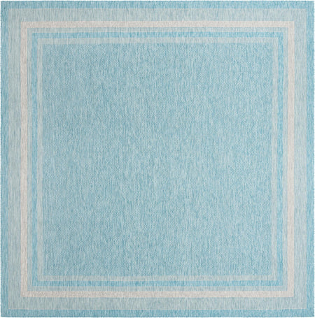 Terrace Fringe Collection Area Rug - Veranda (Aquamarine)