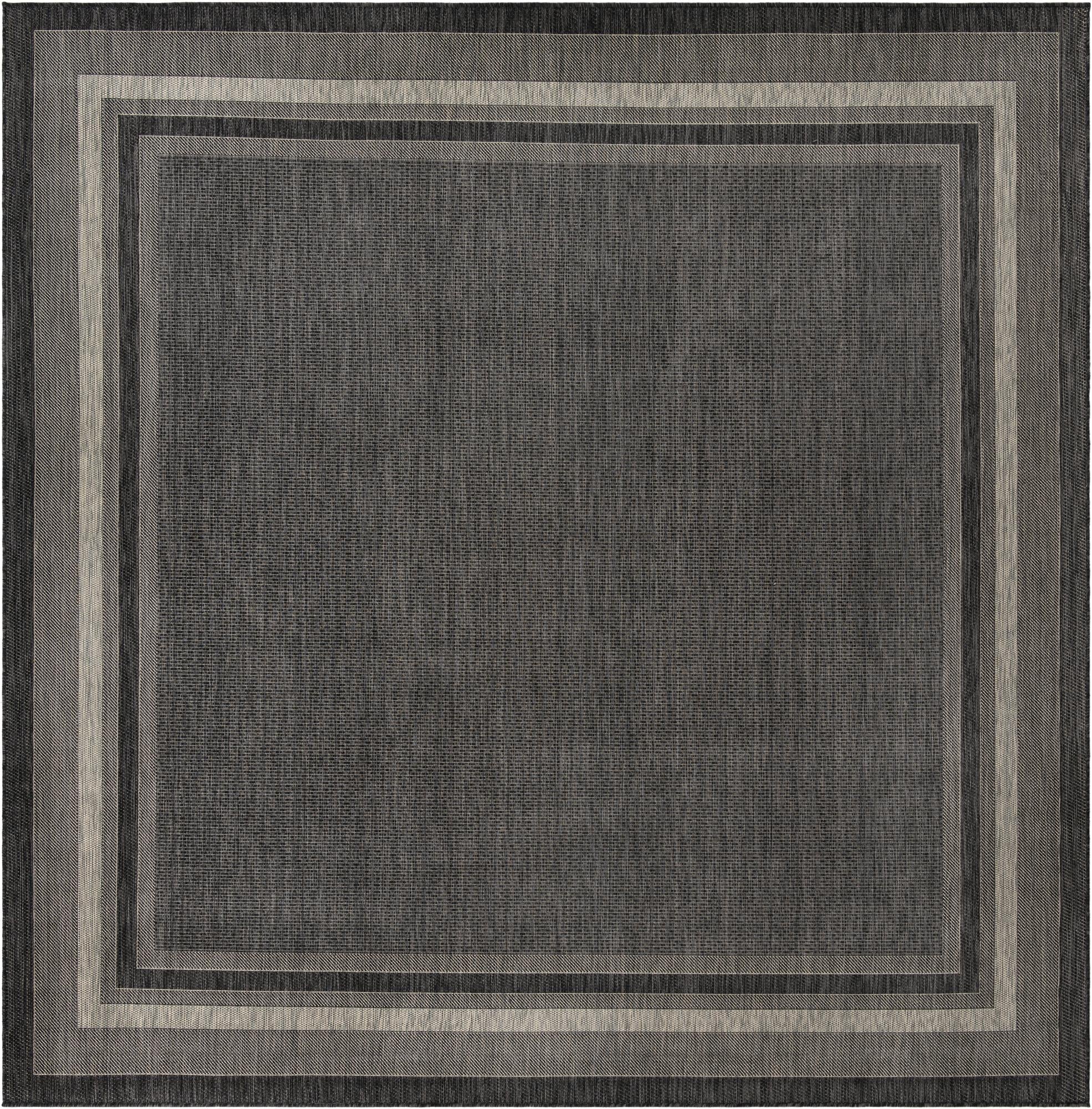 Terrace Fringe Collection Area Rug - Veranda (Black)