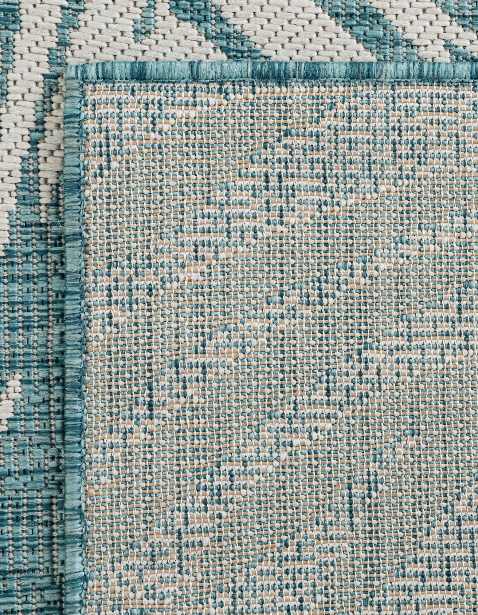 Seaside Blooms Collection Area Rug - Verdure (Light Aqua)