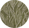 Garden Terrace Escape Collection Area Rug -  Evergreen (Green) Round Green Main