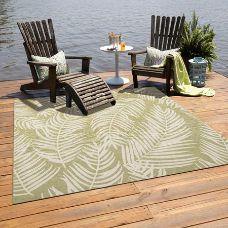 Seaside Blooms Collection Area Rug - Verdure (Green)