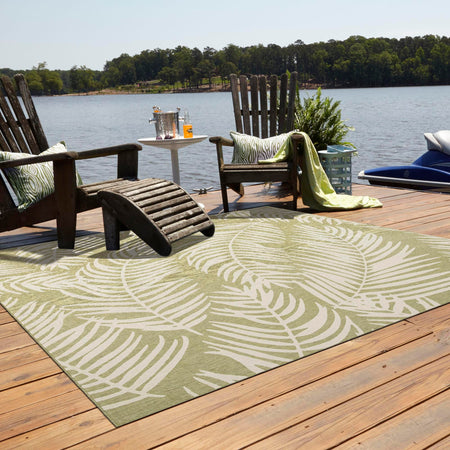 Seaside Blooms Collection Area Rug - Verdure (Green)