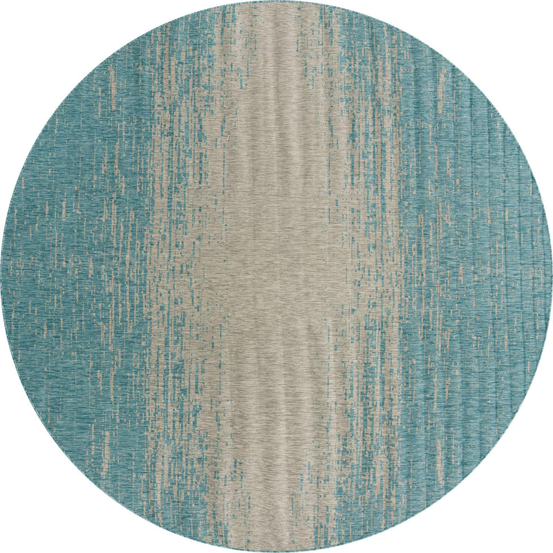 Urban Terrace Collection Area Rug -  Vanderbilt Round Aqua Main