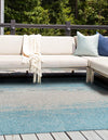 Urban Terrace Collection Area Rug -  Vanderbilt Square Aqua  lifestyle 98