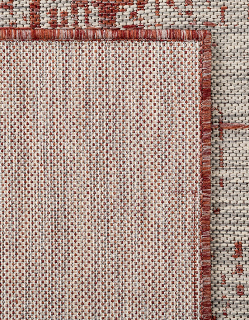 Urban Terrace Collection Area Rug -  Vanderbilt Square Rust Red  lifestyle 11